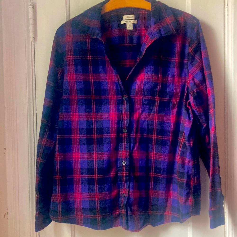 L.L. Bean women’s plaid shirt